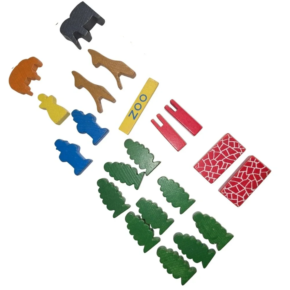 Vintage Lorenz Spiel Welt West Germany wood zoo farm toy building‎ blocks play